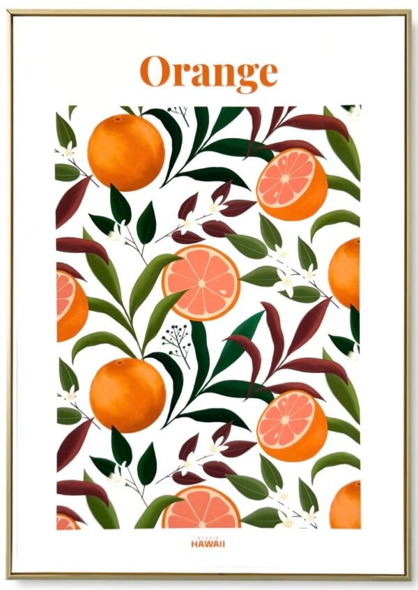 AFFICHE STUDIO HAWAII ORANGES A5