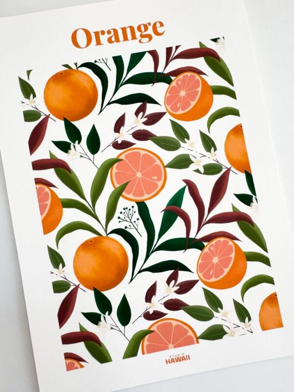 AFFICHE STUDIO HAWAII ORANGES A5