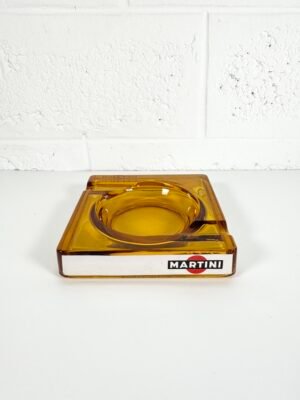 CENDRIER MARTINI VERRE AMBRÉ