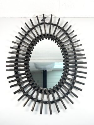 MIROIR SOLEIL OVALE NOIR