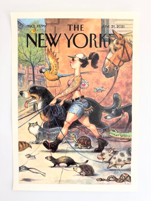 AFFICHE POP THE NEW YORKER PROMENEUSE