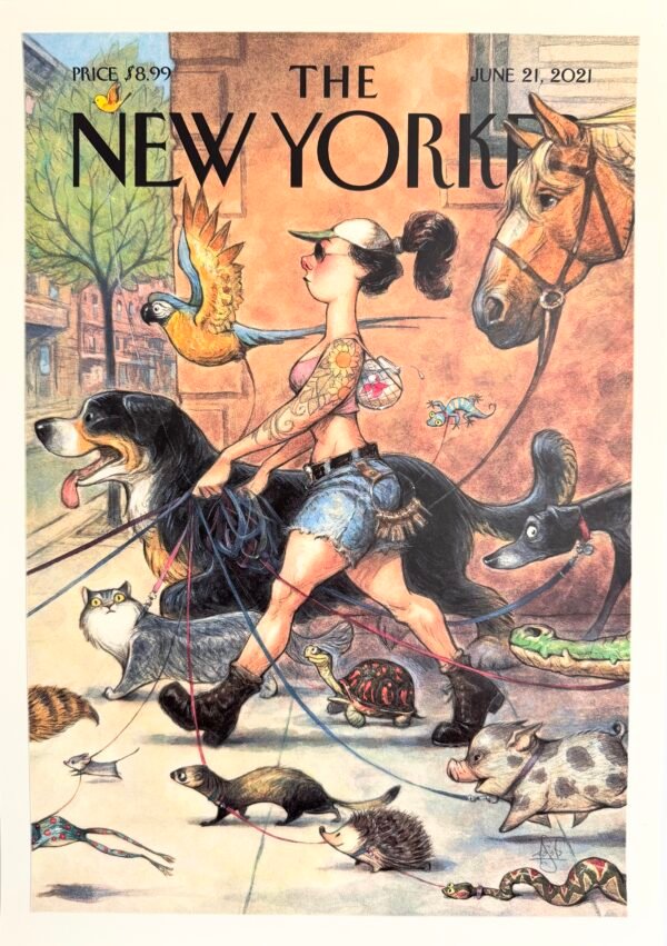 AFFICHE POP THE NEW YORKER PROMENEUSE