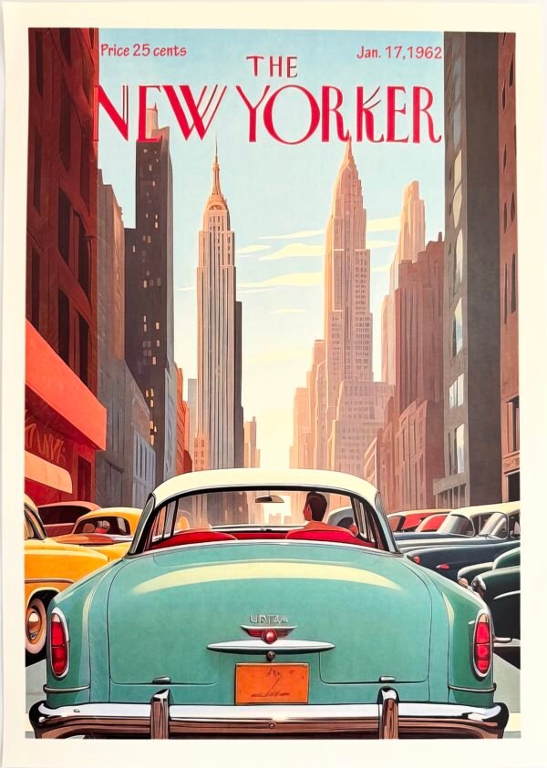 AFFICHE POP THE NEW YORKER VOITURE