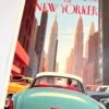 AFFICHE POP THE NEW YORKER VOITURE