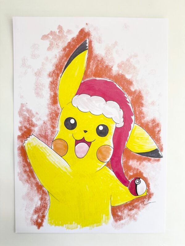 IMG_6613 DESSIN AFFICHE PIKACHU NOËL