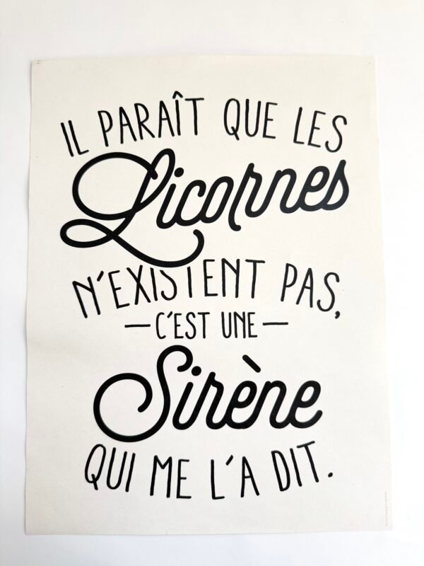 AFFICHE LICORNE/SIRÈNE