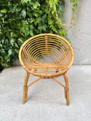 FAUTEUIL ROTIN ENFANT ANNÉES 60