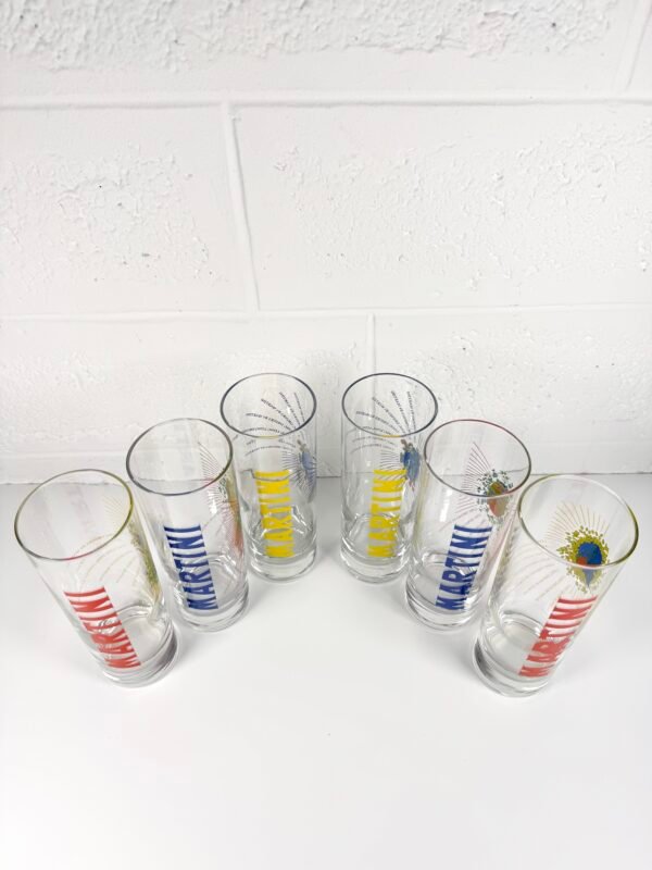 6 VERRES MARTINI COLORÉS