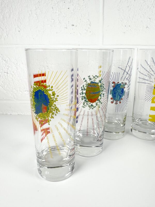 6 VERRES MARTINI COLORÉS