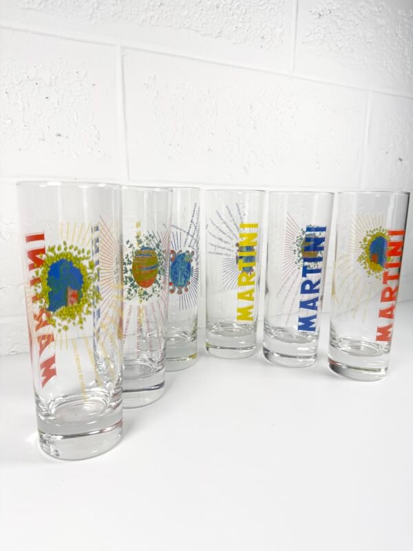6 VERRES MARTINI COLORÉS