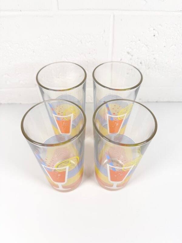 4 VERRES RAYURES COCKTAILS