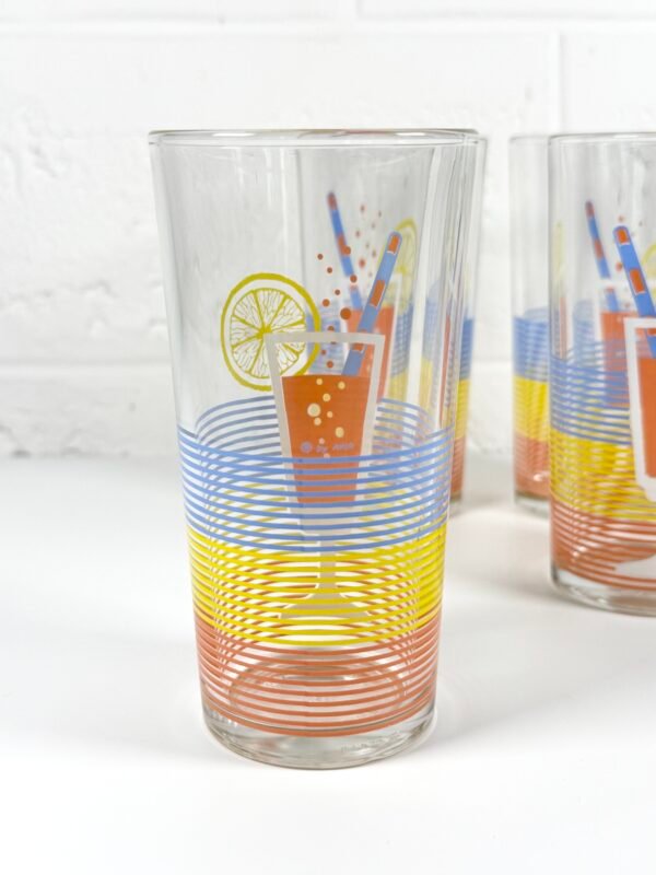 4 VERRES RAYURES COCKTAILS