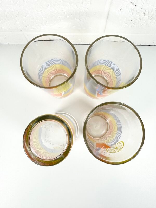 4 VERRES RAYURES COCKTAILS