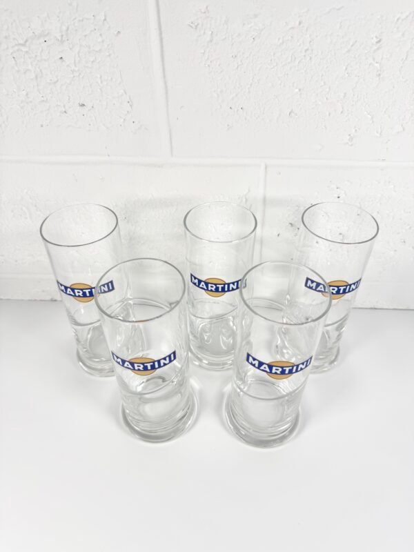 5 VERRES VINTAGES MARTINI