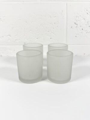 IMG_8810 4 PHOTOPHORES EN VERRE DÉPOLI