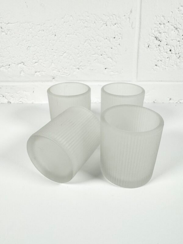 IMG_8814 4 PHOTOPHORES EN VERRE DÉPOLI