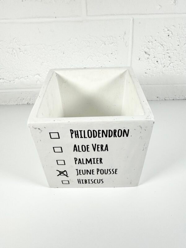 CACHE POT BÉTON BLANC