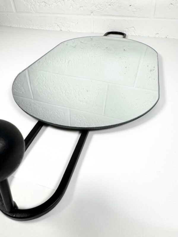 IMG_8983 MIROIR OVALE MÉTAL NOIR + PATÈRE