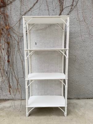 IMG_0234 ÉTAGÈRE ROTIN ET CANNAGE BLANCHE
