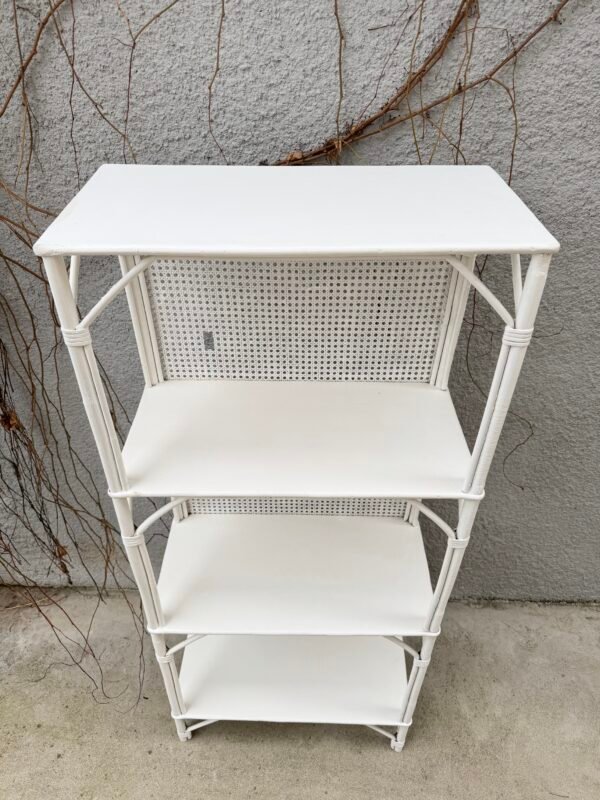 ÉTAGÈRE ROTIN ET CANNAGE BLANCHE
