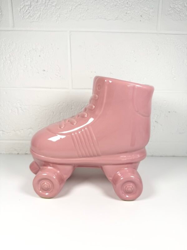 VASE PATIN À ROULETTES ROSE
