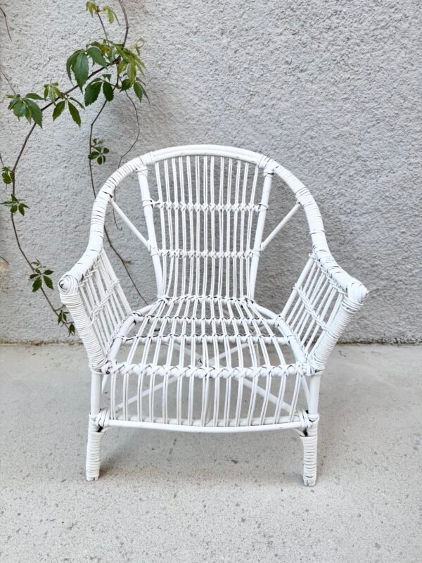 PETIT FAUTEUIL ENFANT ROTIN BLANC