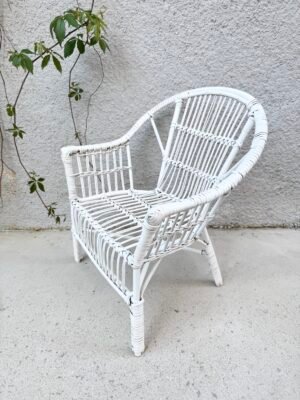 PETIT FAUTEUIL ENFANT ROTIN BLANC