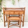 ENSEMBLE COIFFEUSE ET TABOURET ROTIN