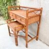 ENSEMBLE COIFFEUSE ET TABOURET ROTIN