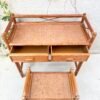 ENSEMBLE COIFFEUSE ET TABOURET ROTIN