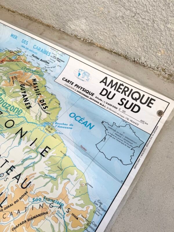 CARTE VINTAGE AMÉRIQUE DU SUD