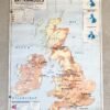 CARTE VINTAGE ILES BRITANNIQUES