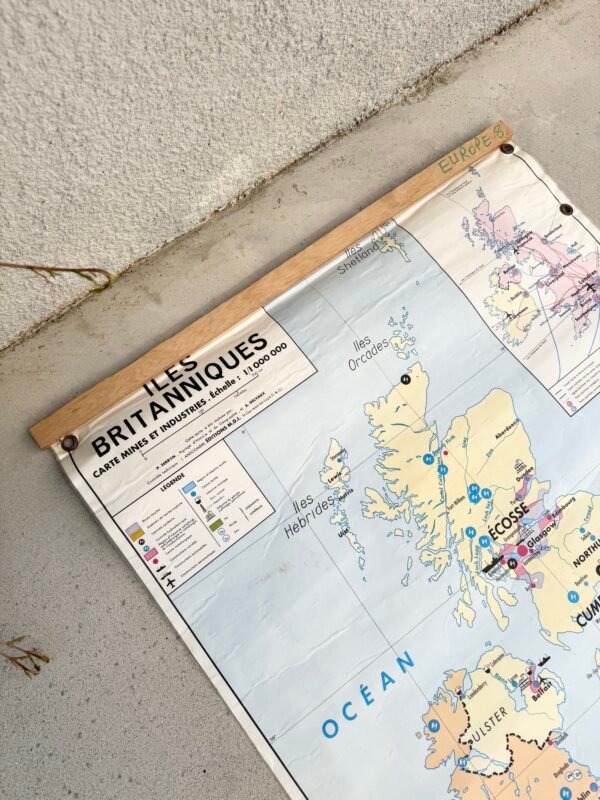 CARTE VINTAGE ILES BRITANNIQUES