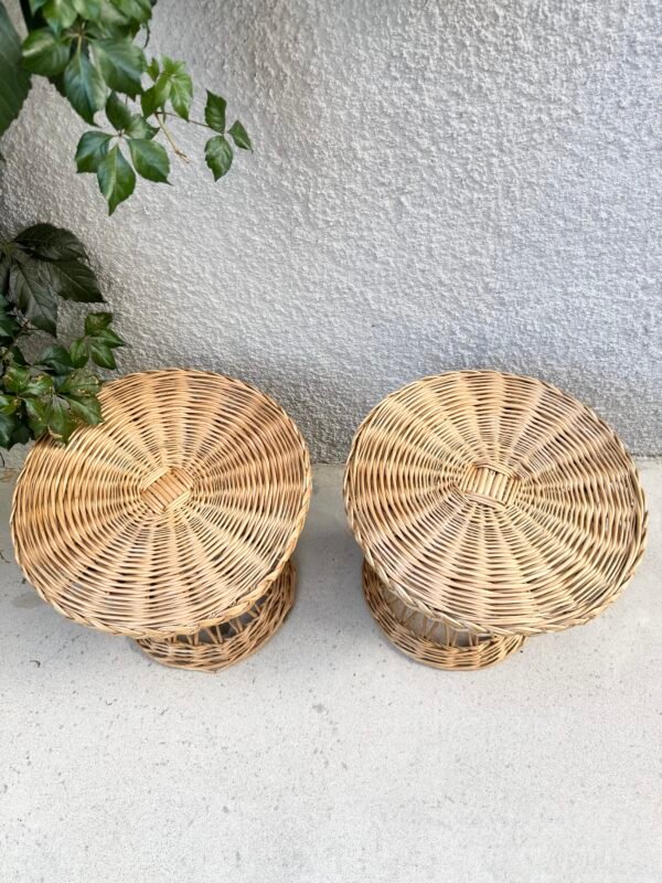 PAIRE DE CHEVETS ROTIN DIABOLO