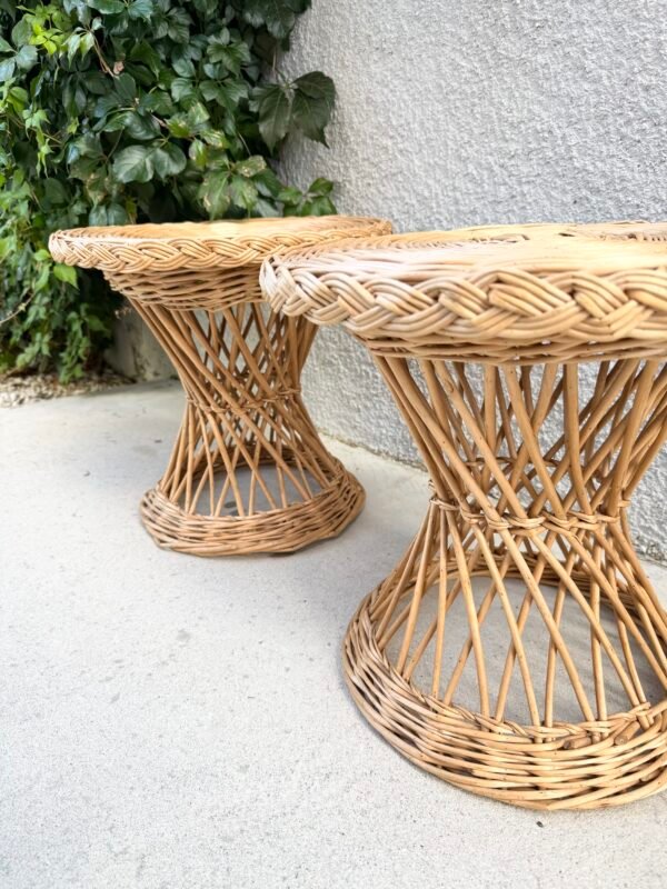 PAIRE DE CHEVETS ROTIN DIABOLO