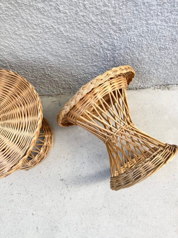 PAIRE DE CHEVETS ROTIN DIABOLO