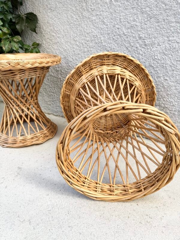 PAIRE DE CHEVETS ROTIN DIABOLO